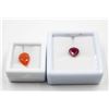 Image 1 : #305- NATURAL CAMELIAN 3.00CT & RUBY 3.15CT