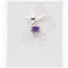 Image 1 : #81-NATURAL AMETHYST & CZ  PENDANT