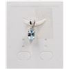 Image 1 : #140-NATURAL BLUE TOPAZ  & CZ PENDANT