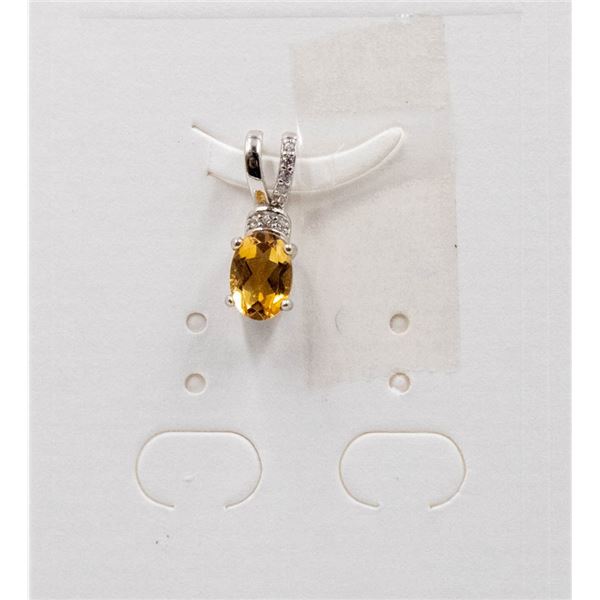 #96-NATURAL CITRIN & CZ  PENDANT