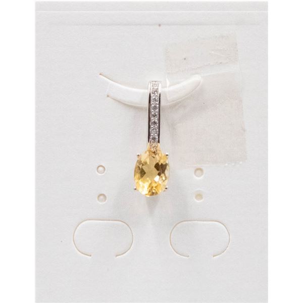 #71-NATURAL YELLOW CITRIN & ZIRCON PENDANT