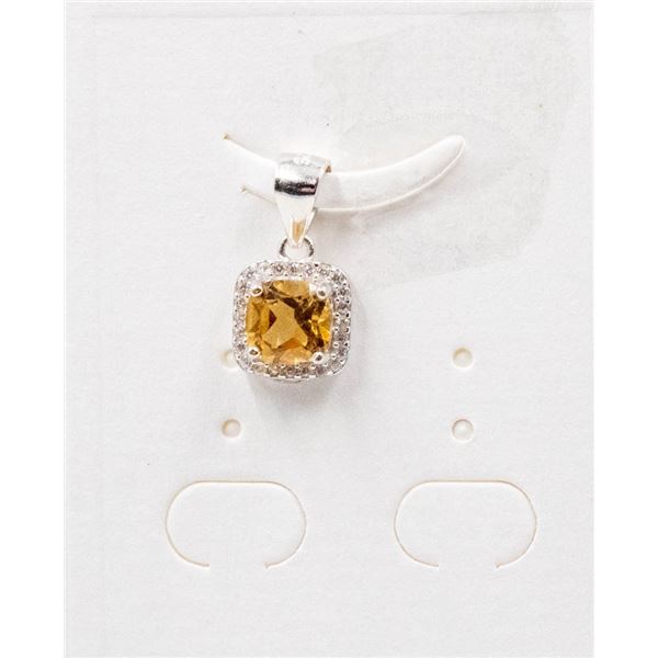 #105-NATURAL CITRIN & ZIRCON   PENDANT