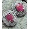 Image 1 : SILVER RUBY AND CZ EARRING