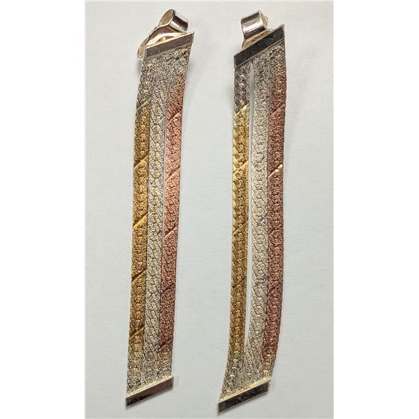 SILVER TRI COLOR EARRING