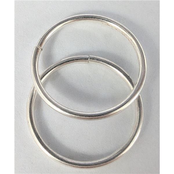 SILVER 2 PARIS HOOP EARRING