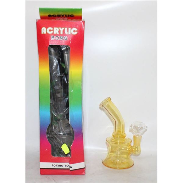 2 BONGS ONE GLASS ONE ACRYLIC