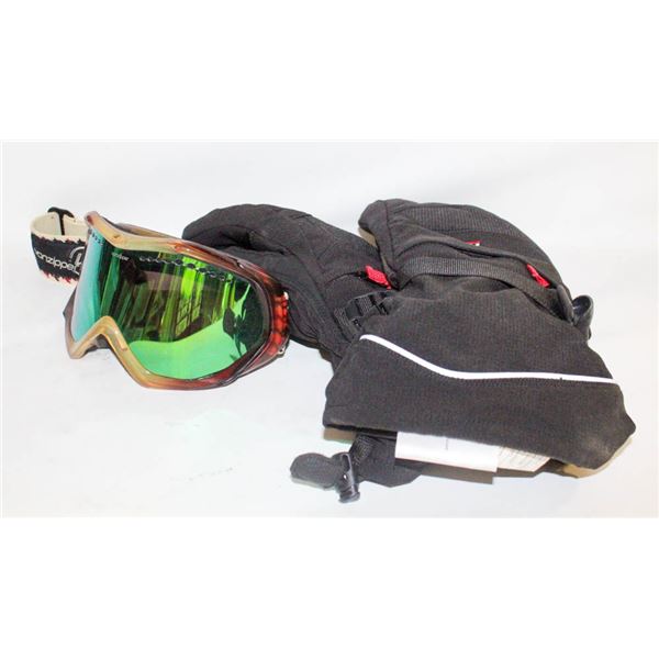 SNOWBAORDING GOGGLES + GLOVES IN