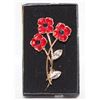 Image 1 : POPPY BROOCH 18KPLATED,BROOCH,1.42”X2.44”