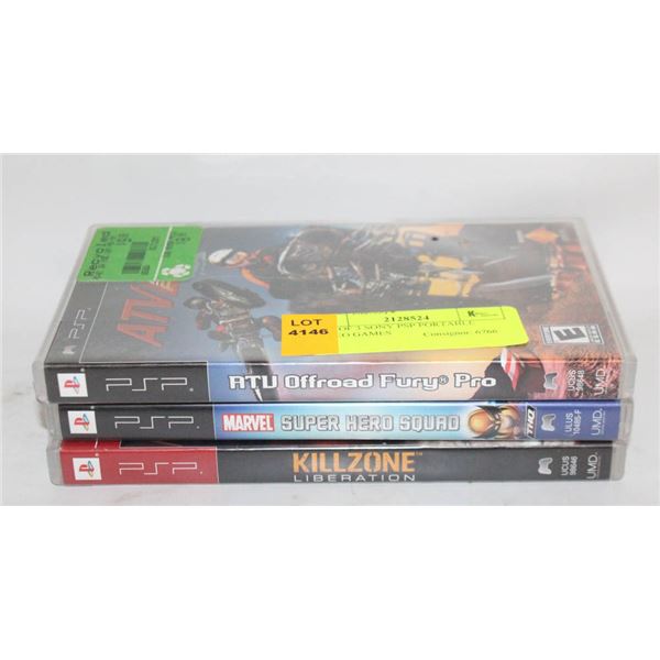LOT OF 3 SONY PSP PORTABLE VIDEO GAMES