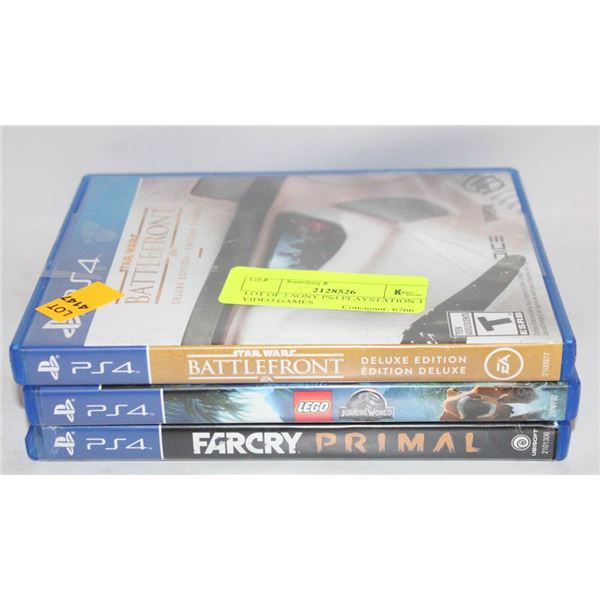 LOT OF 3 SONY PS4 PLAYSTATION 4 VIDEO GAMES