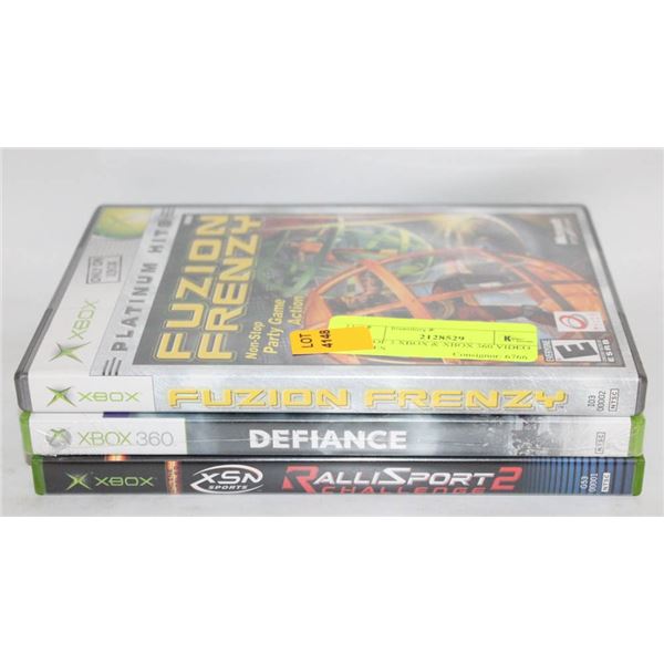LOT OF 3 XBOX & XBOX 360 VIDEO GAMES