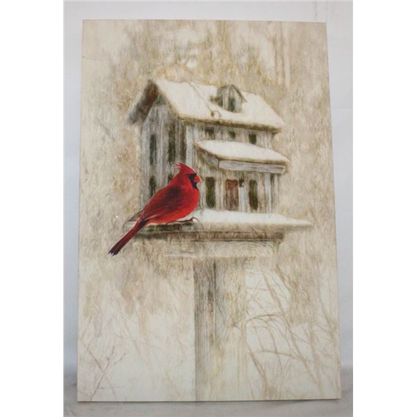 LIGHT UP RED CARDINAL WINTER LANDSCAPE
