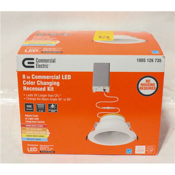 COMMERCIAL 8" LED COLOR CHANGING RECESSED KIT