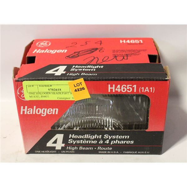ONE HALOGEN HEADLIGHT SYSTEM MODEL H4651