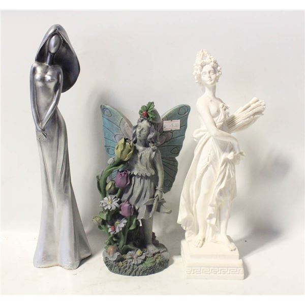 3 CERAMIC STATUES OF WOMEN