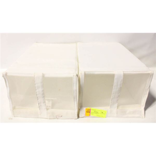 TWO CANVAS STORAGE CONTAINERS