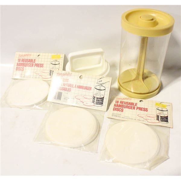 HAMBURGER PRESS & REUSABLE PRESS DISKS