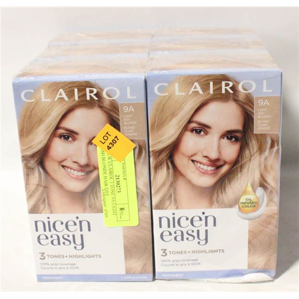 6 NEW CLAIROL 3 TONE 9A LIGHT ASH BLONDE HAIR DYE