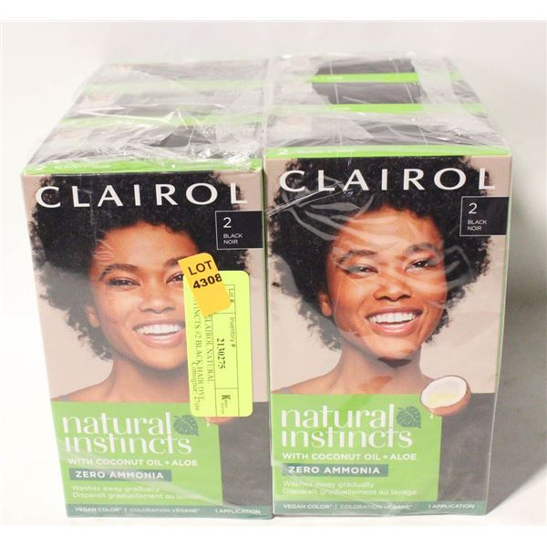6 NEW CLAIROL NATURAL INSTINCTS #2 BLACK HAIR DYE