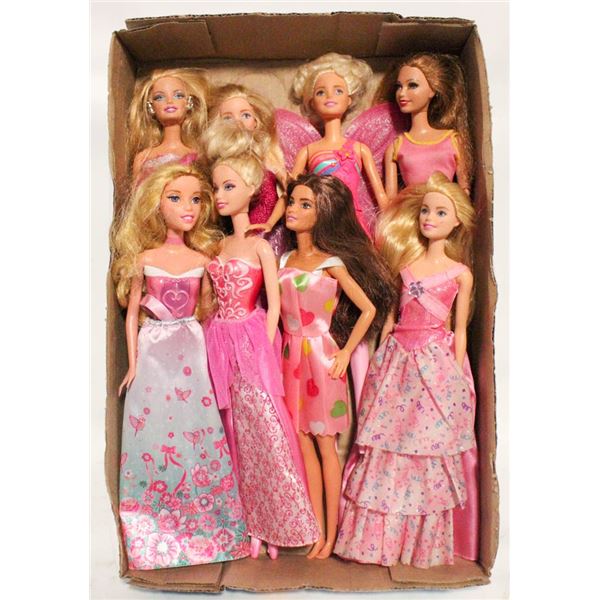 8 BARBIE DOLLS PINK LOT