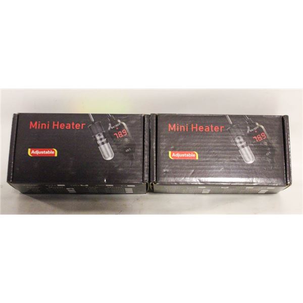 2 PACK ADJUSTABLE MINI AQUARIUM HEATER 0.5 TO