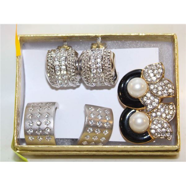 3 PAIR VINTAGE SIGNED BUTLER EARRINGS