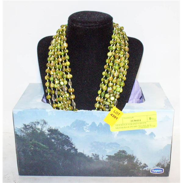 SILPADA 8 STRAND GREEN MOTHER-OF-PEARL NECKLACE