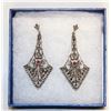 Image 1 : VTG 925 SILVER GOTHIC DROP EARRINGS -13 GRAMS