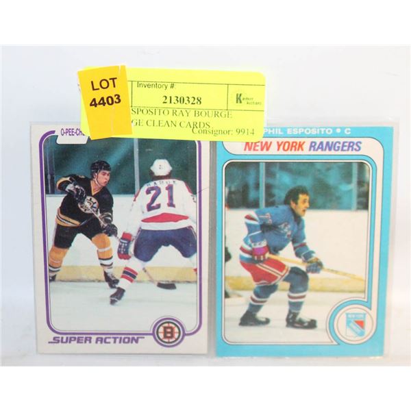 PHIL ESPOSITO RAY BOURGE VINTAGE CLEAN CARDS