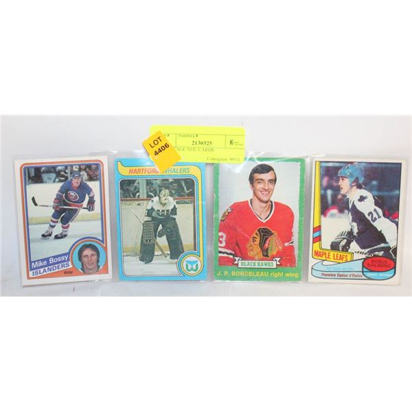 4 VINTAGE NHL CARDS