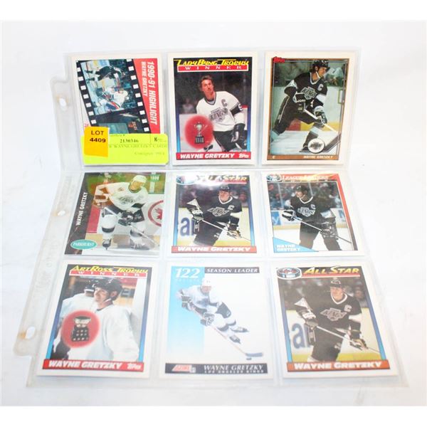 SHEET OF WAYNE GRETZKY CARDS