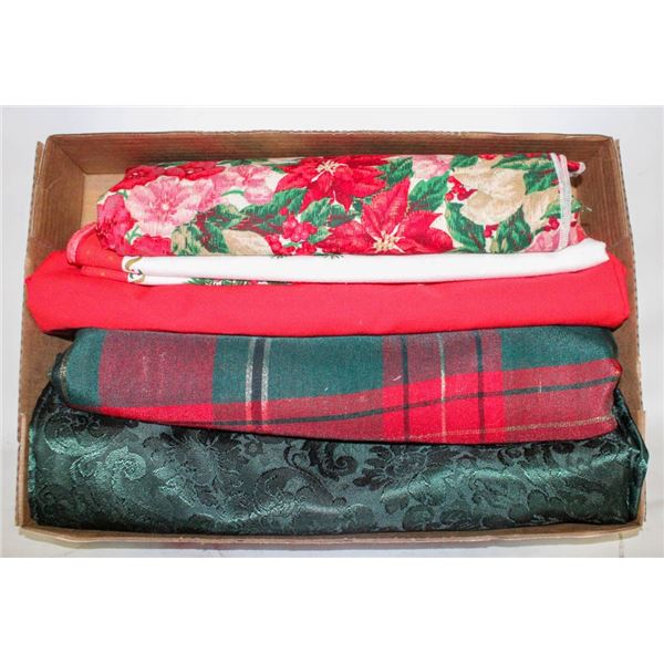 CHRISTMAS LINENS - FABRIC TABLECLOTHS LOTS