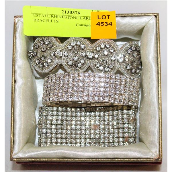 ESTATE RHINESTONE LARGE BRACELETS