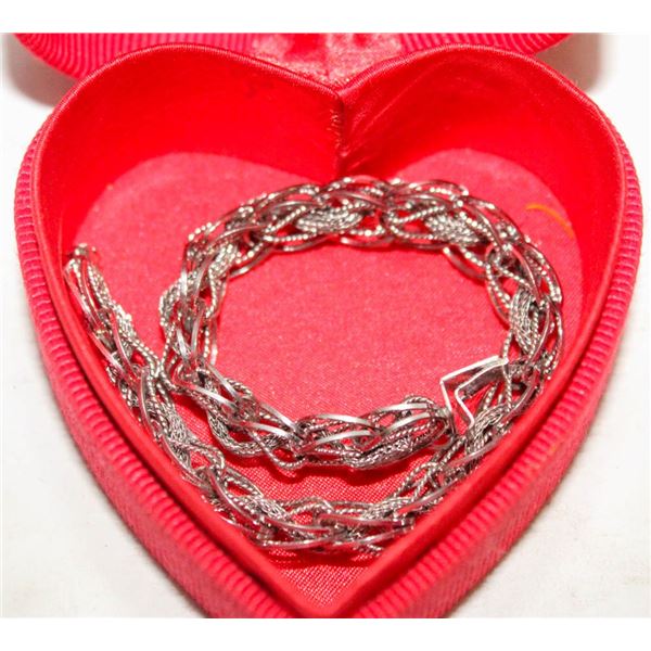 ESTATE 925 SILVER CHARM BRACELET IN BOX