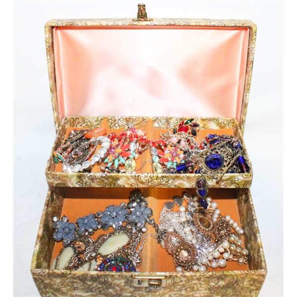 LARGE JEWELRY BOX FULL OF ESTATE