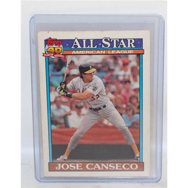 JOSE CONSECO ALL STAR 390 BASEBALL CARD