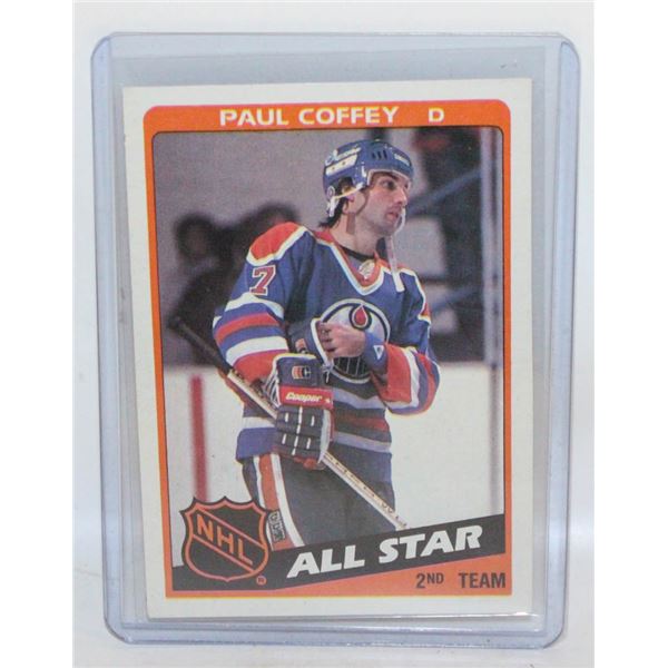 1984 PAUL COFFEY ALL STAR EDMONTON OILERS RAW CARD