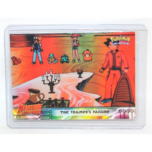 TOPPS #22 THE TRAINER'S FAILURE MEWTWO STRIKES BAC