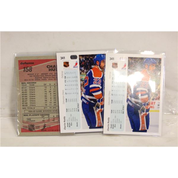 CHARLIE HUDDY EDMONTON OILERS CARDS