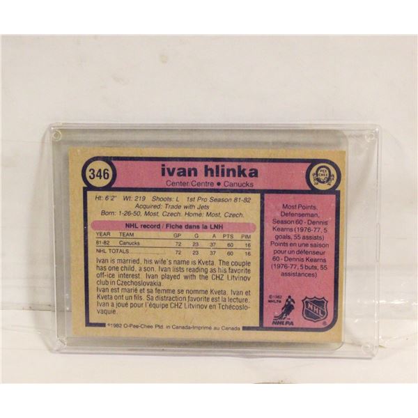 IVAN HLINKA 1982 O-PEE-CHEE CANUCKS