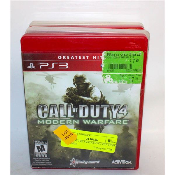 LOT OF 4 PLAYSTATION 3 PS3 VIDEO GAMES