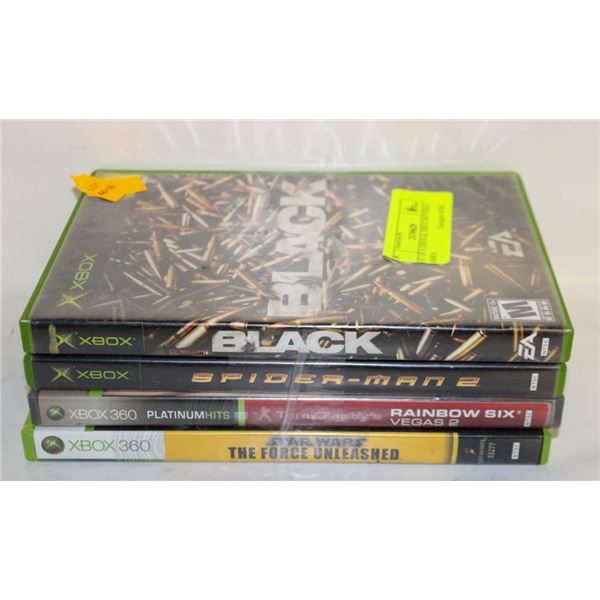 LOT OF 4 XBOX & XBOX 360 VIDEO GAMES