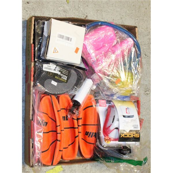 NEW - FLAT OF MISC SPORTING GOODS