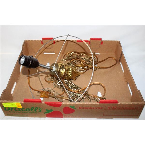 VINTAGE HANGING LAMP 1980'S, NO SHADE.