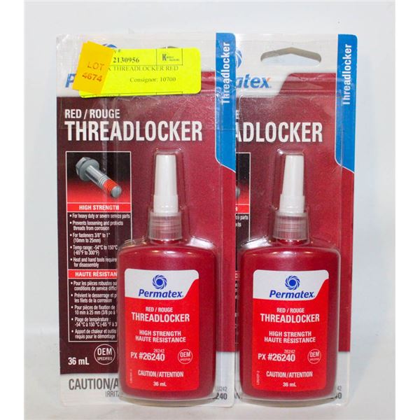 2 PERMATEX THREADLOCKER RED