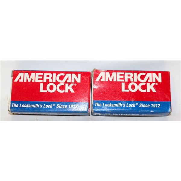 2 AMERICAN PADDLE LOCKS WITH KEY
