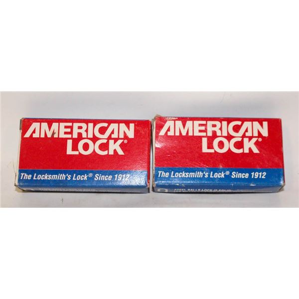 2 AMERICAN PADDLE LOCKS WITH KEY