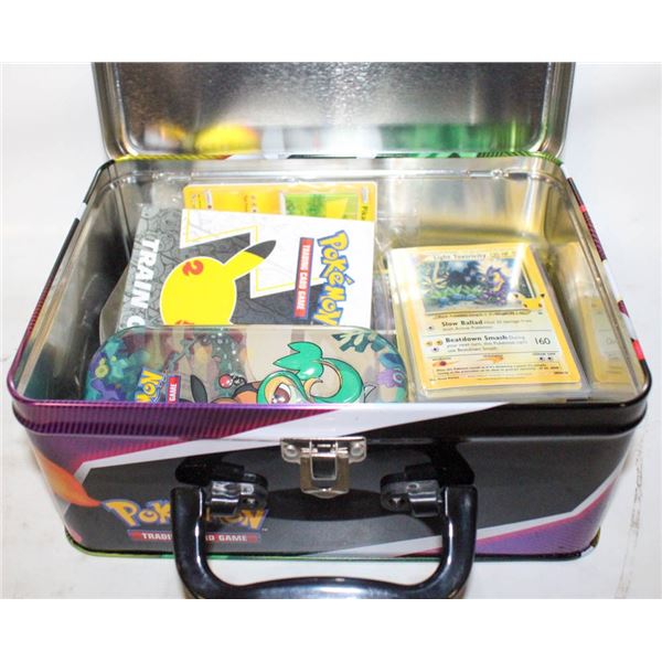POKEMON TIN WITH CARDS AND CONTANT