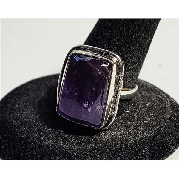 31)  RECTANGULAR CUT NATURAL AMETHYST
