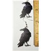 Image 1 : 25)  MATTE BLACK RAVEN DROP EARRINGS.